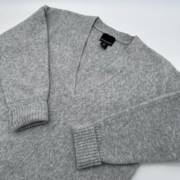 Cynthia Rowley Women's Surplice V-Neck Collar Tunic Sweater, Size Medium, Grey - Picture 1 of 10